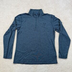 Badlands Every Wear 1/4 Zip Pullover Mens L Blue Heather Performance Hunting